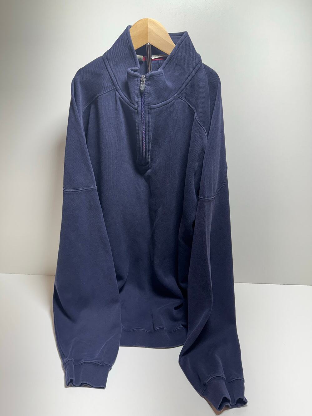 Cutter & Buck Large Navy Blue Men’s 1/4 zip Pullover Pima Cotton Preppy